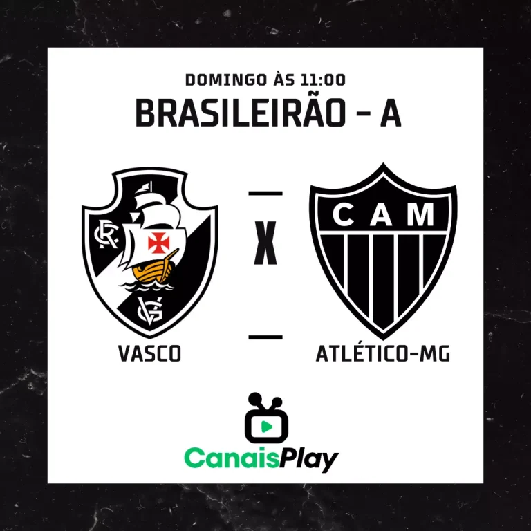 Vasco x Atlético-MG ao vivo aqui no Canais Play! No próximo domingo (20), às 11h da manhã, horário de Brasília, marcou um confronto no Estádio do Maracanã, válido pela vigésima rodada do Campeonato Brasileiro. Todos os detalhes aqui no Canais Play, acesse e aproveite!