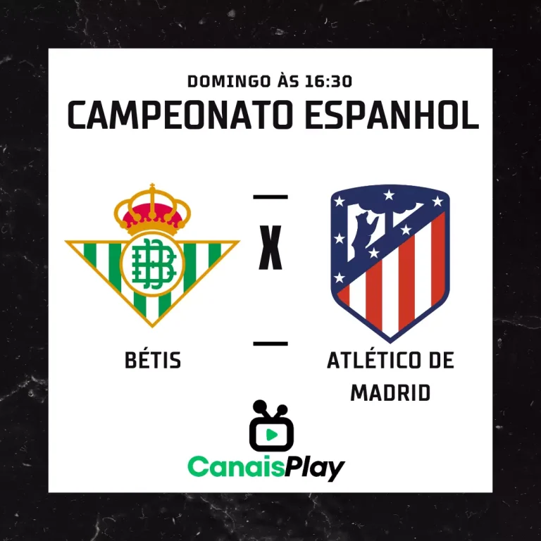 Bétis x Atlético de Madrid ao vivo aqui no Canais Play! Nesse domingo, 20 de agosto, marca o início da 2ª rodada da La Liga 2023/24. A partida terá início às 16h30 (horário de Brasília) no Estadio Benito Villamarín. Todos os jogos da La Liga 2023/24 aqui no Canais Play!