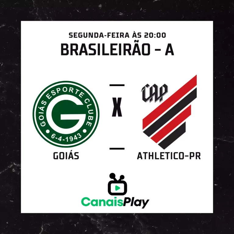 Goiás x Athletico-PR ao vivo aqui no Canais Play! Na próxima segunda-feira (21), às 20h(horário de Brasília), confronto na 20ª rodada do Campeonato Brasileiro da Série A! Todos os lances desse jogão da Série A aqui no Canais Play!