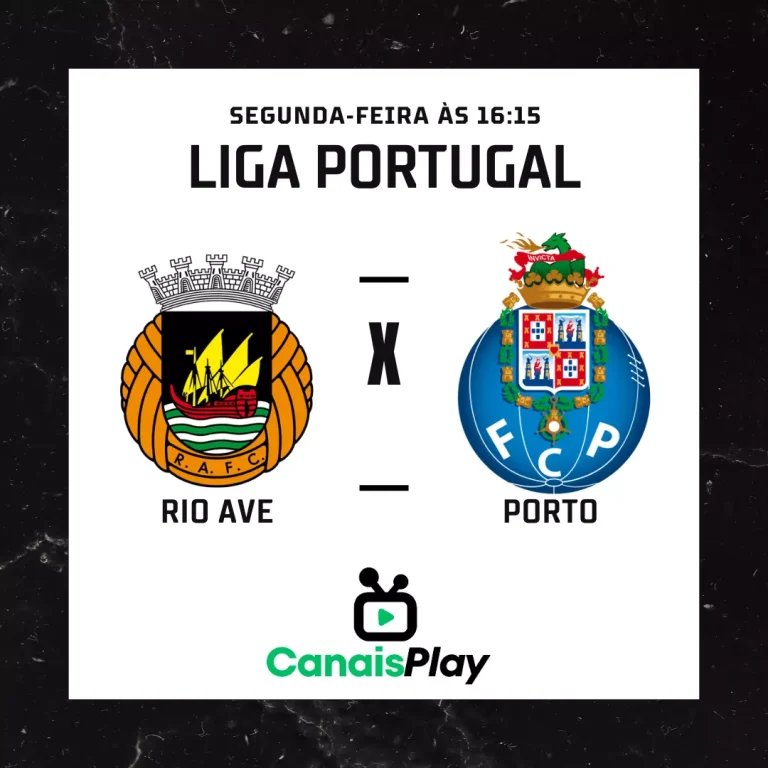 Rio Ave x Porto ao vivo aqui no Canais Play! Na terceira rodada da Liga Portugal, a partida será nessa segunda-feira (28), às 16h15 (horário de Brasília), no Estádio dos Arcos. Assista ao vivo aqui no Canais Play!