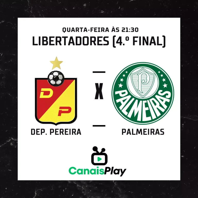 Assistir Dep Pereira x Palmeiras ao vivo aqui no CanaisPlay! Na próxima quarta-feira (23) às 21h30 (horário de Brasília), no Estádio Hernán Ramírez Villegas, terá lugar o primeiro embate das quartas de final da Copa Libertadores de 2023!